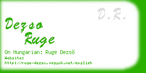 dezso ruge business card
